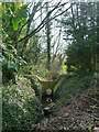 Unusual weir on ditch behind church, Roydon