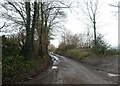 Featherbed Lane running west from South Hele Cross