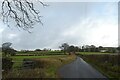 Road crossing the shallow valley south of North Hele