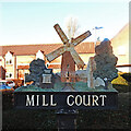 TG0738 : Holt, Mill Court village sign by Adrian S Pye
