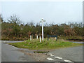 Triangle and signpost at junction