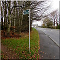 Public footpath direction sign alongside Simonston Road, Bridgend