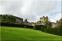 NZ1700 : Richmond Castle: East Curtain Wall and Great Tower (Keep) from the Cockpit Garden by Michael Garlick
