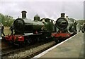 TQ3635 : GWR 4-4-0s 9017 & 3440 at Kingscote Station, Bluebell Railway by Martin Tester