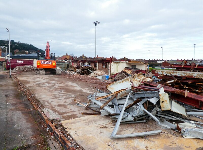 Demolition Of The Main Stand At Minehead © Roger Cornfoot Cc By Sa2