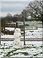 SE3777 : Happy Snowman at the junction by Gordon Hatton