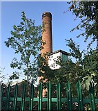 SP2965 : Chimney to the rear of Warwickshire County Council depot, Montague Road, Warwick by Robin Stott