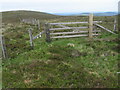 NT0025 : Fence junction near Duncangill Head by Chris Wimbush