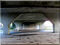 ST3089 : Under the M4 Motorway flyover at Junction 26, Newport by Jaggery