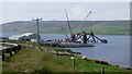 HU4545 : Oil rig being dismantled in Dales Voe by Sandy Gerrard