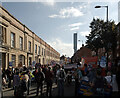 Anti-NHS Cuts demonstration assembling, Liverpool Road, Manchester