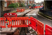 SK3516 : Roadworks on Station Road, Ashby-de-la-Zouch by Oliver Mills