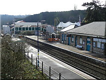 ST5393 : Chepstow railway station seen from temporary footbridge by Ruth Sharville