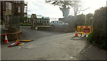 SX9063 : Road closure at Chelston Cross by Derek Harper