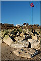 Rock groyne beacon at Mudeford