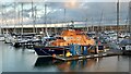 SH2483 : Holyhead lifeboat at its berth in Holyhead Marina by David Medcalf