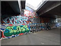 View of graffiti under the A406 bridge #12