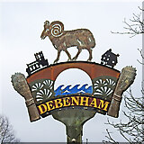 TM1763 : Debenham village sign by Adrian S Pye
