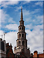 TQ3181 : City of London : tower and spire, Church of St Bride by Jim Osley