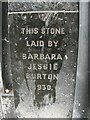 Foundation stone on the former Burton menswear shop, Bangor