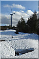 NJ3446 : Turbine above the Snow by Anne Burgess