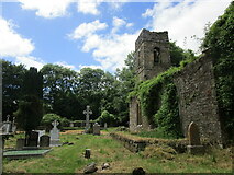 W3871 : Former Aghinagh Parish Church and churchyard by Jonathan Thacker