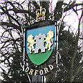 TM4150 : Orford town sign (detail) by Adrian S Pye