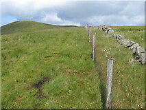 NS6404 : Fence towards Cannock Hill top by Chris Wimbush
