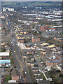 The A814 Dumbarton Road from the air