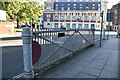 Disused level crossing gate