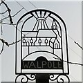 TM3674 : Walpole village sign (detail) by Adrian S Pye