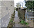 Footpath round gate at Lodge Farm