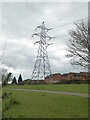 Electricity pylon by St Peter The Great, Worcester