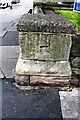 Benchmark on corner wall pier at junction of London Road and Close Street