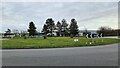 Roundabout with ring of stones