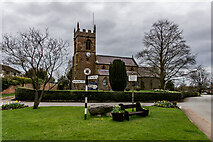SJ7038 : St. Chad Church, Bradling Stone and Old Sign,  Norton In Hales by Brian Deegan