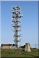 SK2799 : TV masts and Trig Point by Dave Pickersgill