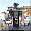 TF9229 : Fakenham town sign by Adrian S Pye