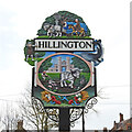 TF7125 : Hillington village sign (east face) by Adrian S Pye