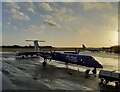 Flybe Q400 during a lull in Storm Desmond on 13.01.20.