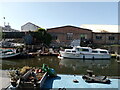 View of boats and graffiti on the River Lea #2