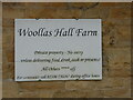 Woollas Hall Farm - sign