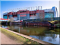 SJ8096 : Bridgewater Canal, Old Trafford Football Station by David Dixon