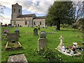 SP8650 : The churchyard at St Lawrence, Weston Underwood by Philip Jeffrey