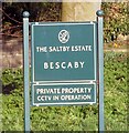 Saltby Estates sign near pseudo-gates