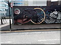 View of street art on a wall on Cowper Street