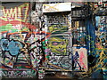 View of street art on the rear of warehouses on Blackall Street #14