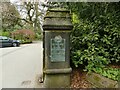 SE2737 : Southern gatepost to The Hollies by Stephen Craven
