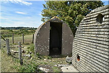 TQ9118 : Concrete sheep shelters by N Chadwick