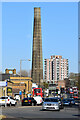 Woolwich Church Street, with preserved dockyard chimney